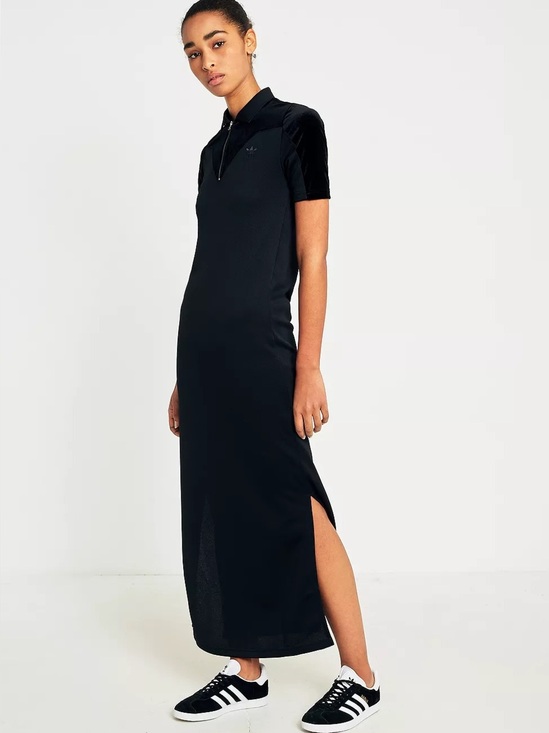 adidas Dresses & Skirts - adidas Black Polo Maxi Dress with Side Slit